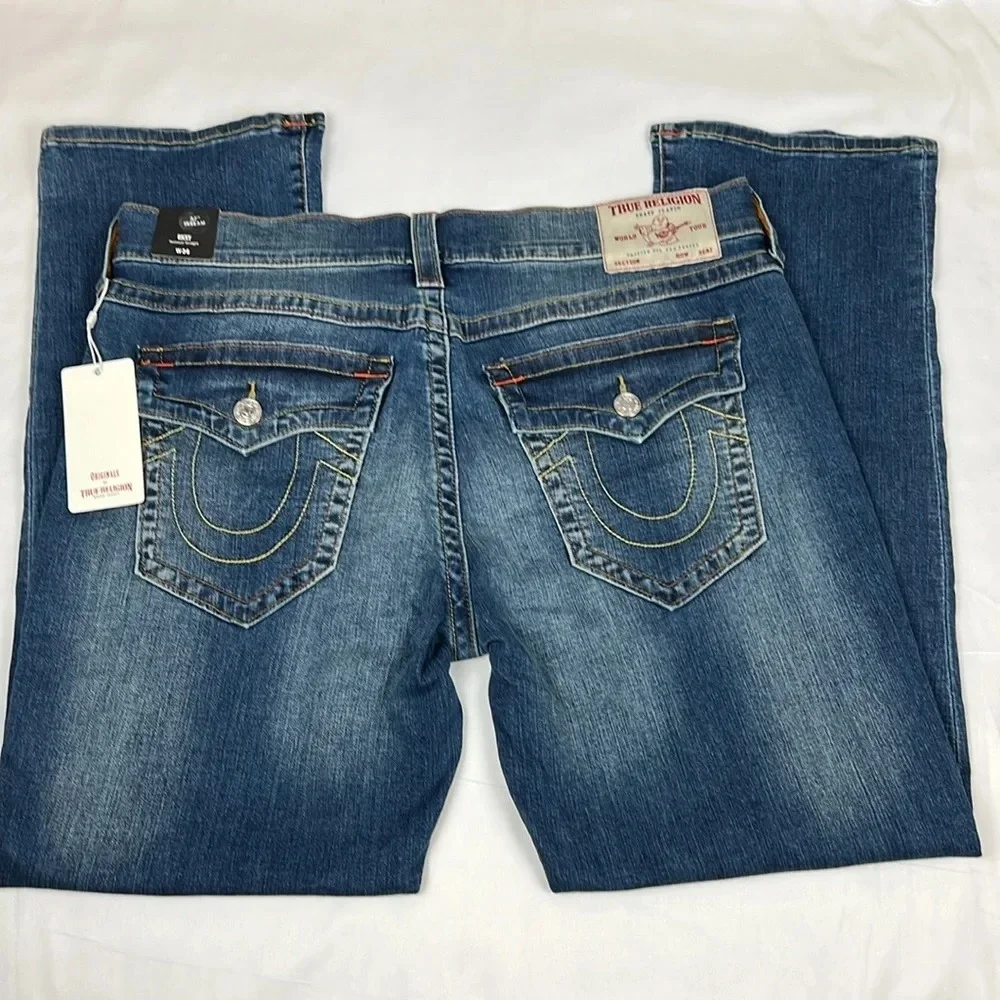 True Religion NWT Men W36‎ L32 Ricky Relaxed Straight Flap Back Pockets Jean